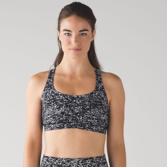 Lululemon Energy Bra Iced Wave White Black / Ice Breaker White Black - Picture 7 of 8